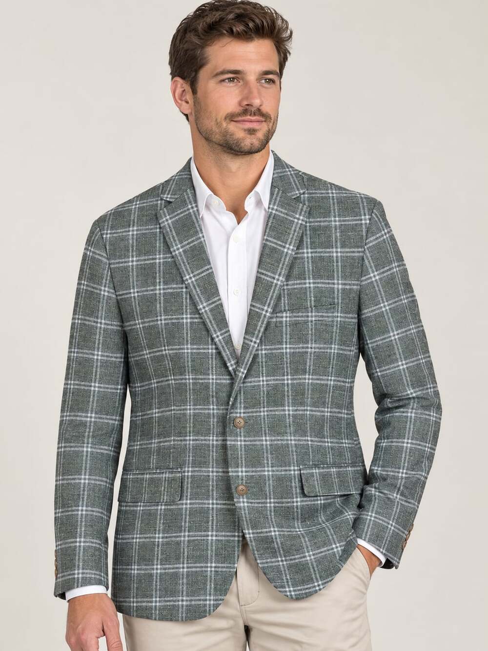Apt. 9 Windowpane Checkered Slim Fit Sport Coat, Green, Size 48R Slim Fit